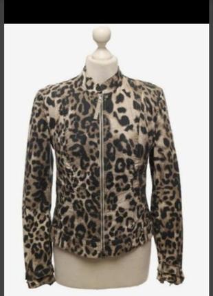 Леопардовая натуральная хлопковая куртка marc cain размер 48