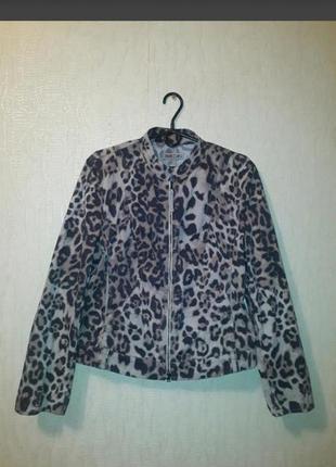 Леопардовая натуральная хлопковая куртка marc cain размер 482 фото