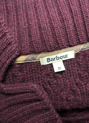 Бордовый вязаный кардиган с поясом араны  косы barbour оригинал6 фото