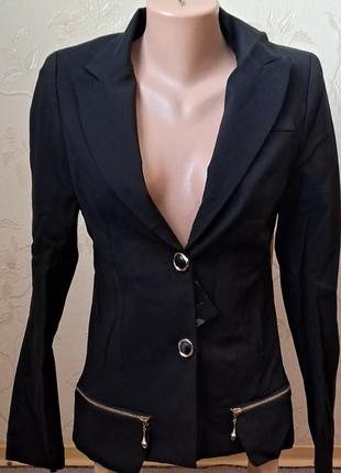 Стильный удлиненный черный и синий пиджак, жакет однобортный, норма, батал 44, 46, 48, 50 размер8 фото