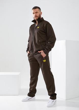 Мужской спортивный костюм из стрейчевого фактурного трикотажа, с курткой на молнии, tailer