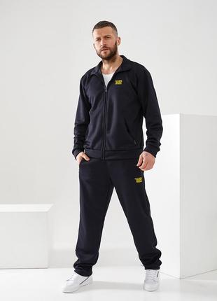 Чоловічий спортивний костюм зі стрейчевого фактурного трикотажу, з курткою на блискавці, tailer