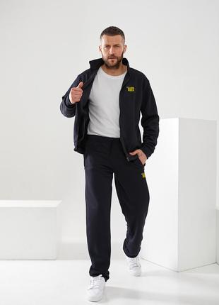 Мужской спортивный костюм из стрейчевофого фактурного трикотажа, с курткой на молнии, tailer4 фото