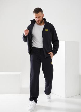 Чоловічий спортивний костюм зі стрейчевого фактурного трикотажу, з курткою на блискавці, tailer