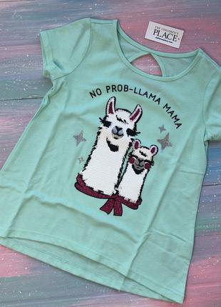Футболка с пайетками children's place для девочки, 4р, новая
