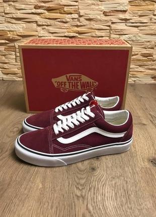 Оригинальные бордовые женские кеды vans