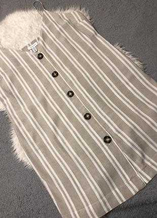 Сукня зі змішаного льону в смужку topshop р.14/165 фото