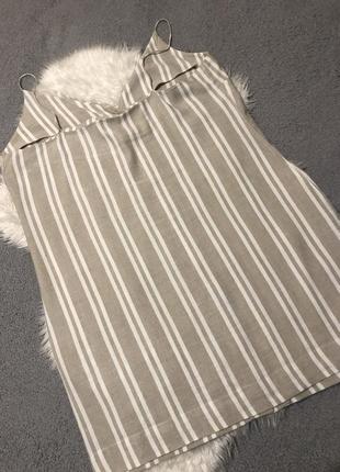Сукня зі змішаного льону в смужку topshop р.14/167 фото