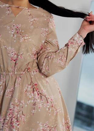 Легкое цветочное платье цветочное платье миди большой размер3 фото