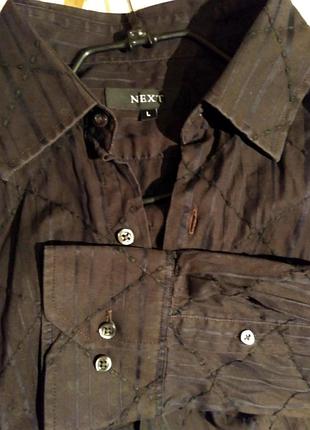 Черная мужская рубашка с длинным рукавом next.