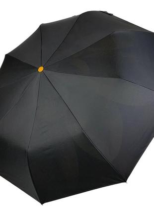 Женский складной черный зонт полуавтомат с двойной тканью от flagman с принтом желтого цветка, fl0156-33 фото