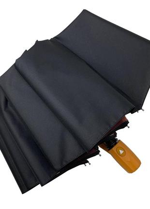 Женский складной черный зонт полуавтомат с двойной тканью от flagman с принтом желтого цветка, fl0156-37 фото