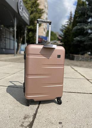Чемодан пластиковый wings 167 m-мини розовое золото