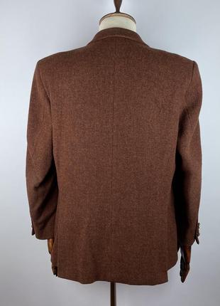 Мужской шерстяной твидовый пиджак блейзер harris tweed marco manzini7 фото
