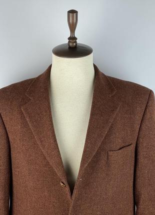 Мужской шерстяной твидовый пиджак блейзер harris tweed marco manzini2 фото