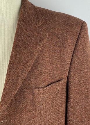 Мужской шерстяной твидовый пиджак блейзер harris tweed marco manzini5 фото
