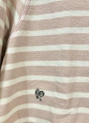 Полосатая розово-белая кофта лонгслив с длинным рукавом marks&spencer4 фото