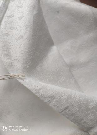 Тканина вінтажна блузочна біла з легким відтінком крему жакардова8 фото