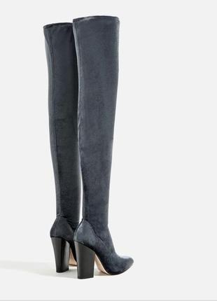 Zara велюрові ботфорти 38