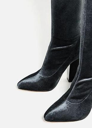 Zara велюровые ботфорты 38