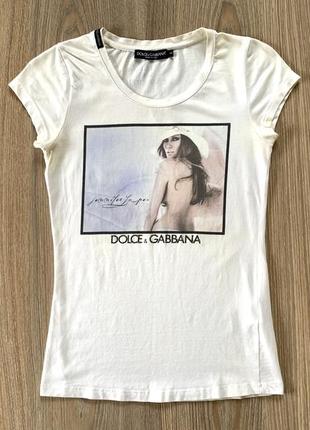 Женская хлопковая футболка с принтом dolce & gabbana2 фото