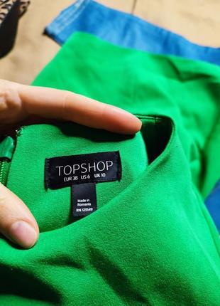 Topshop платье зеленое по фигуре карандаш футляр базовое повседневное7 фото