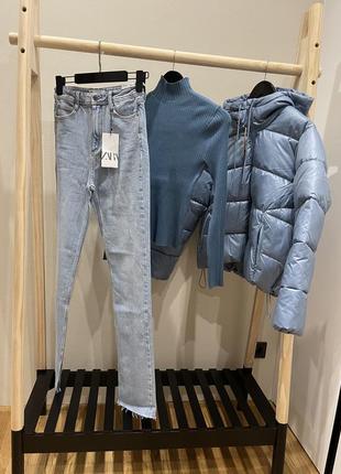 Zara куртка джинсы лонгслив гольф5 фото