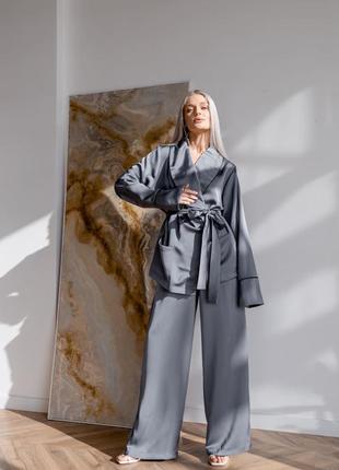Estelle 30037 домашній костюм для жінок у піжамному стилі вільний крій сірий2 фото