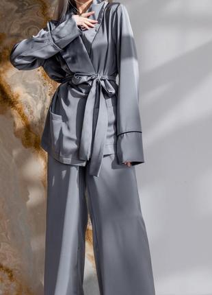 Estelle 30037 домашній костюм для жінок у піжамному стилі вільний крій сірий6 фото