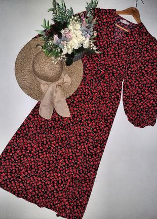 Невероятное платье миди в цветочный принт
