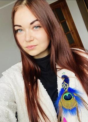 Брошь из бисера павлин 6