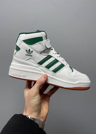Кроссовки adidas forum 84 hi «white green»