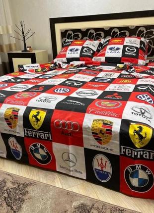 Постельный комплект "логотип" бязь гол люкс