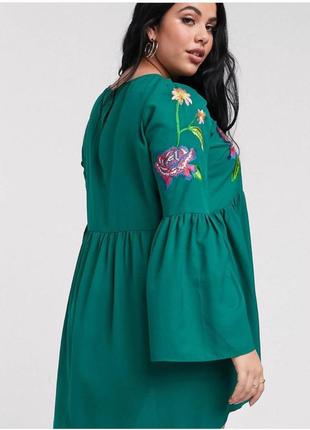 Зеленое платье с цветами asos2 фото