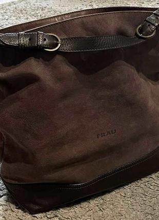 Оригинал.фирменная,итальянская,кожаная сумка-шоппер frau1 фото