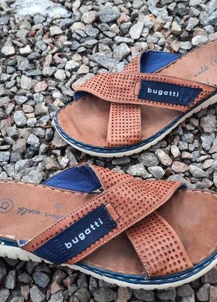 Кожаные шлёпанцы шлепки пантолеты тапки bugatti 42