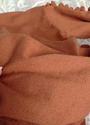 Терракотовый свитер с рюшами4 фото