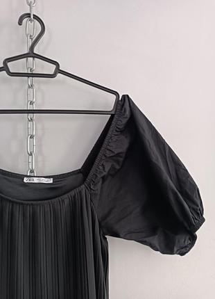 Плиссированное платье с рукавами-буфами zara ,m, 170/88 cm3 фото