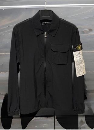 Брендовая мужская рубашка стон айленд/качественная рубашка stone island в черном цвете на каждый день1 фото
