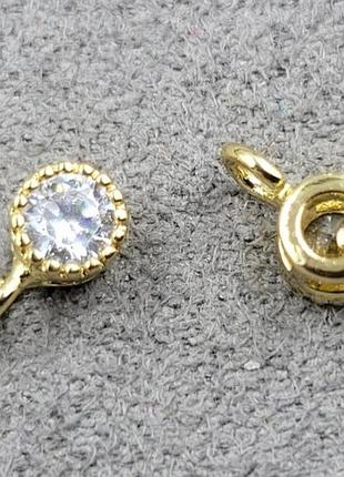 Підвіска 4 мм з фианитом колір лимонне золото гіпоалергенний сплав