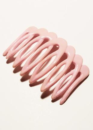 Шпилька гребінь для волосся рожева1 фото