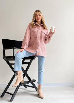 Стильная очень теплая шерстяная куртка-рубашка