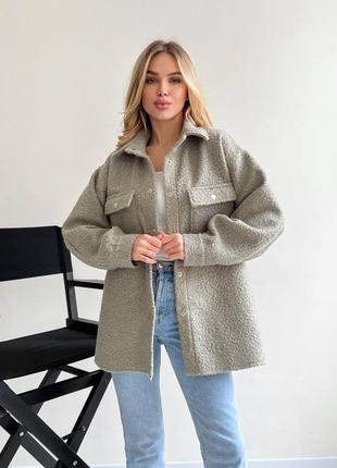 Стильная очень теплая шерстяная куртка-рубашка