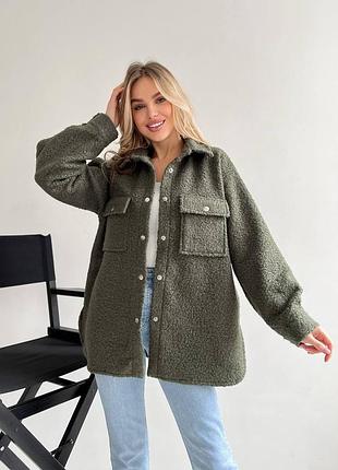 Стильная очень теплая шерстяная куртка-рубашка