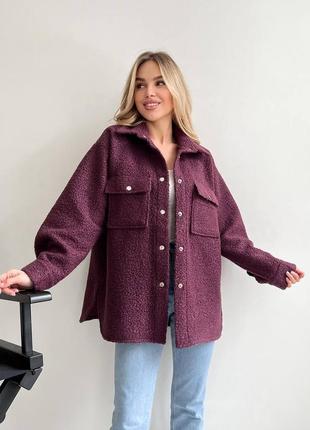 Стильная очень теплая шерстяная куртка-рубашка
