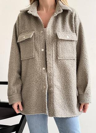 Стильная очень теплая шерстяная куртка-рубашка