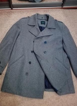 Крутое пальто прямого покроя двубортное мужское из натуральной шерсти от jasper conrad6 фото