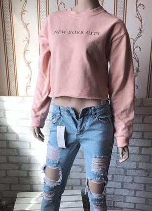 Классный свободный укороченный топ , свитшот , кофта topshop