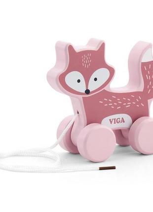 Деревянная каталка viga toys polarb лисичка (44002)