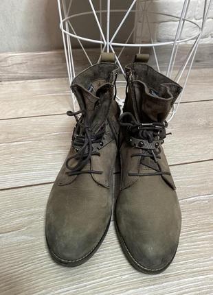 Демисезонные ботинки кожаные ботиночки ботильоны tamaris 38р потолка 25см2 фото